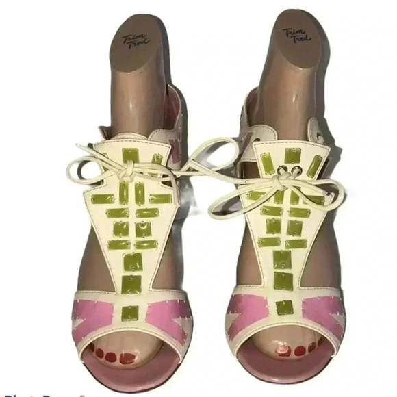 Sergio Rossi Vintage Geometric Sandals Size 36.5 - Picture 2 of 7